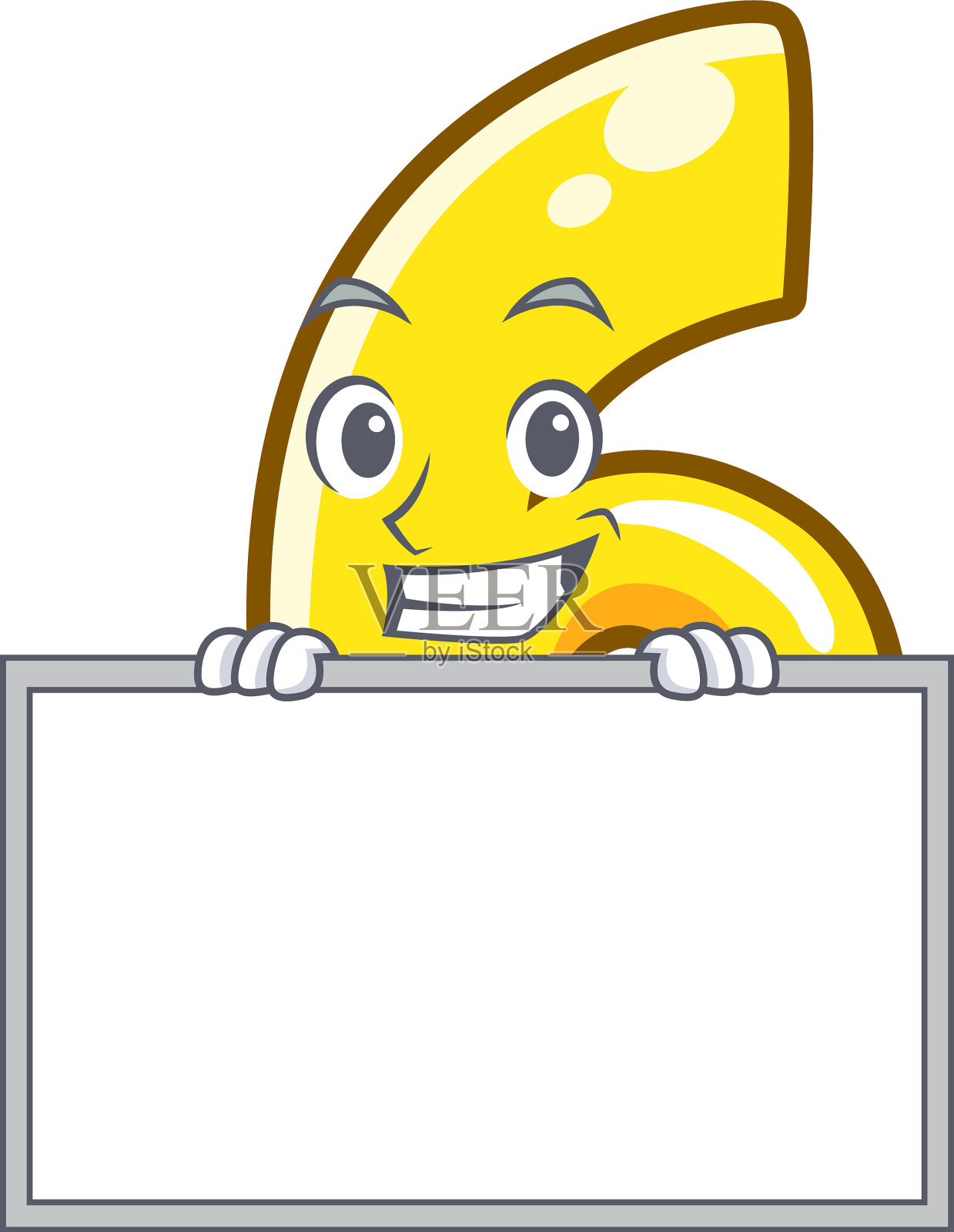 和砖头上的第六个板字咧嘴笑着设计元素图片