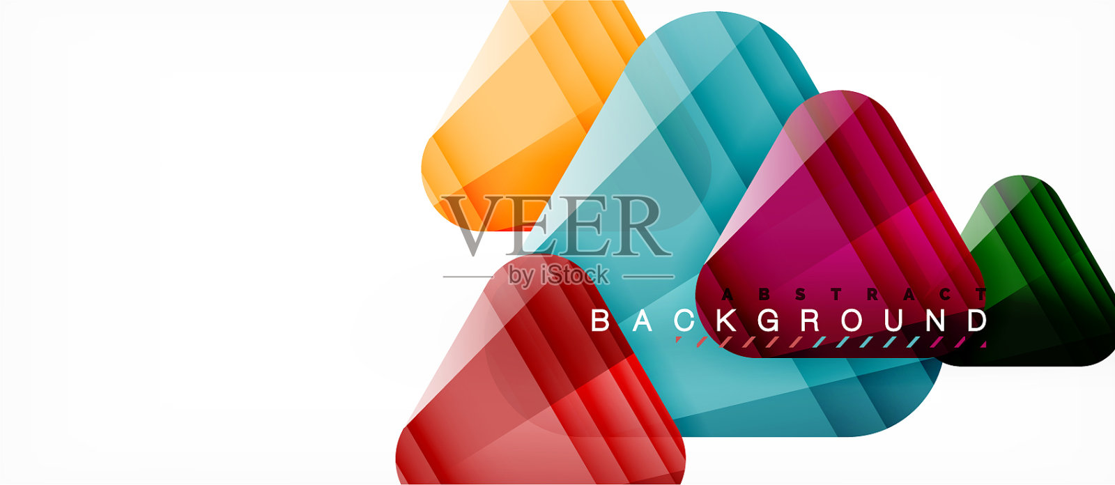 玻璃三角形现代几何构成插画图片素材