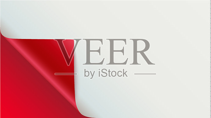 页卷与阴影在空白纸上插画图片素材