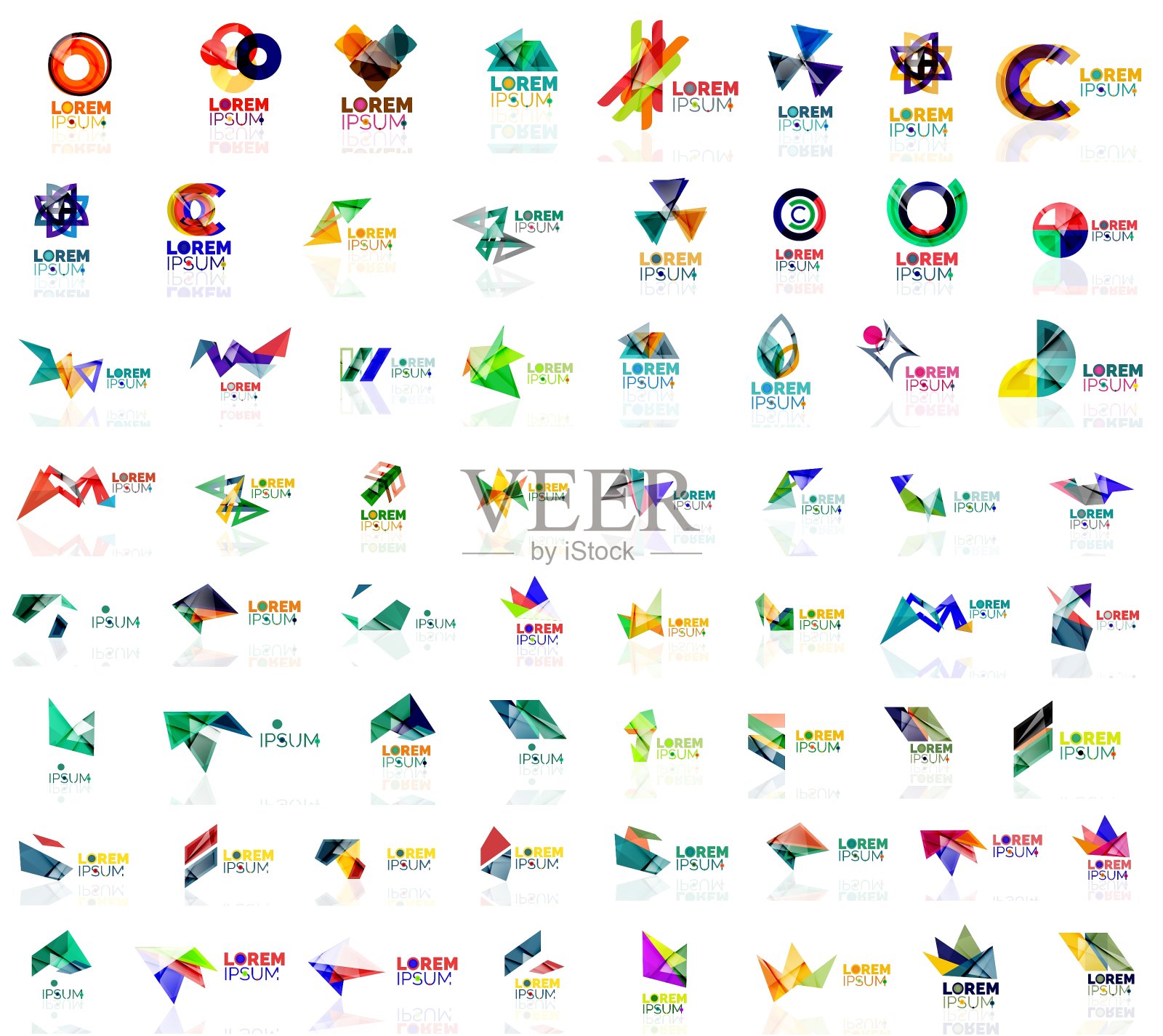 Mega set的几何抽象标志图标素材