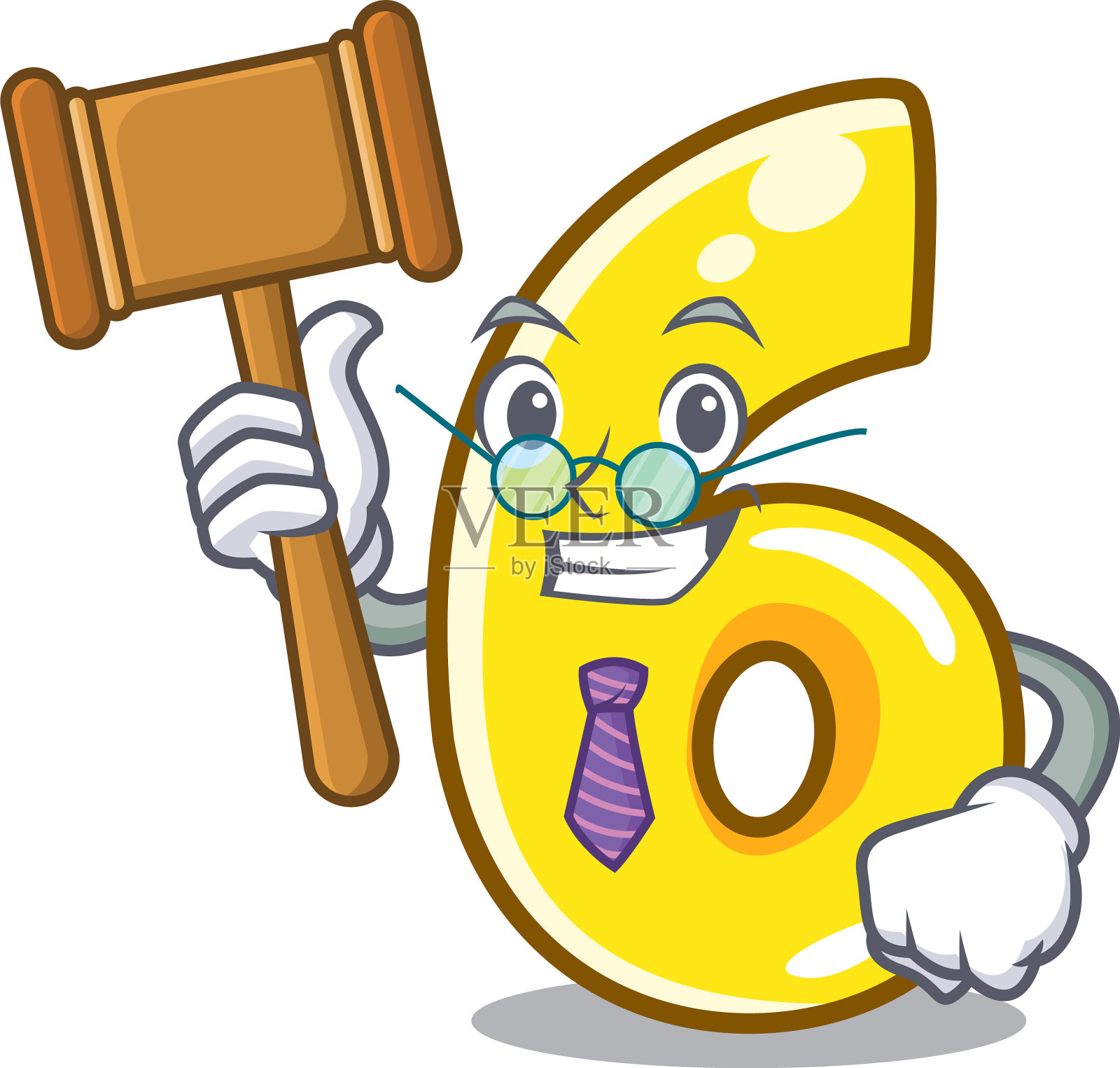 六号法官被隔离在吉祥物上设计元素图片