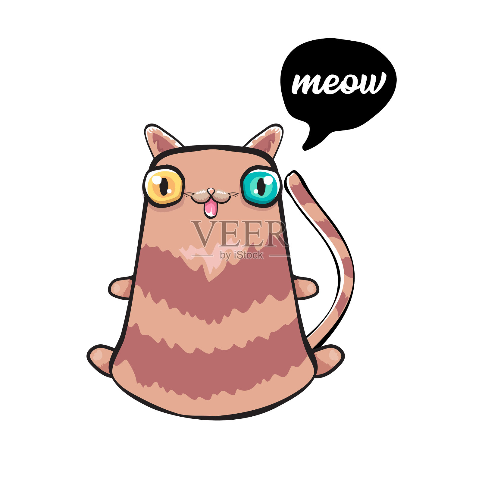 可爱的猫孤立在白色的背景设计元素图片