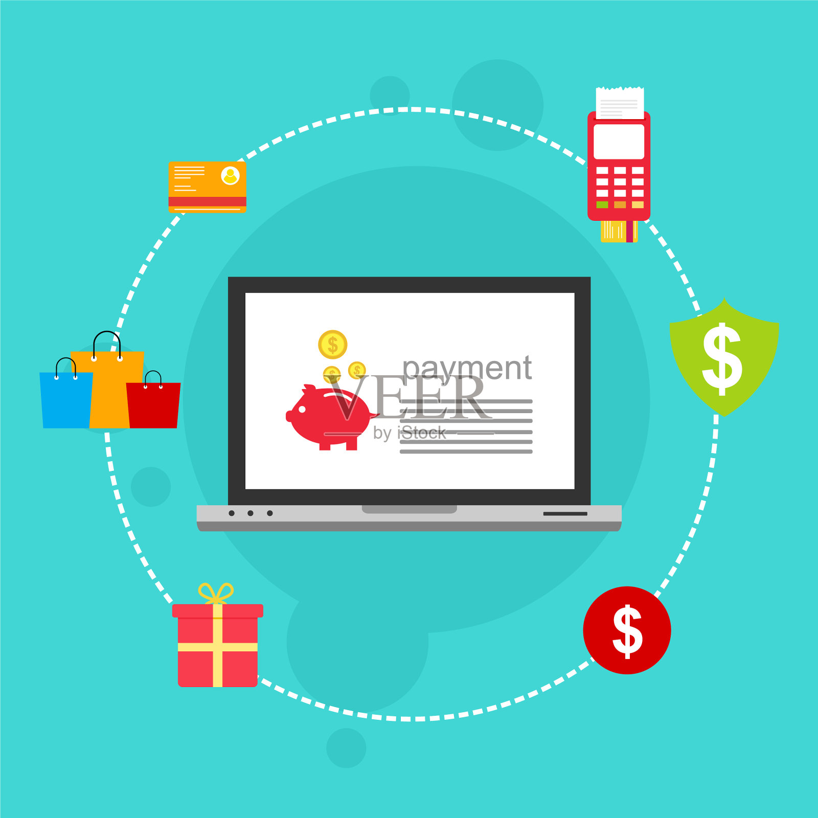 概念在线和移动支付网页插画图片素材