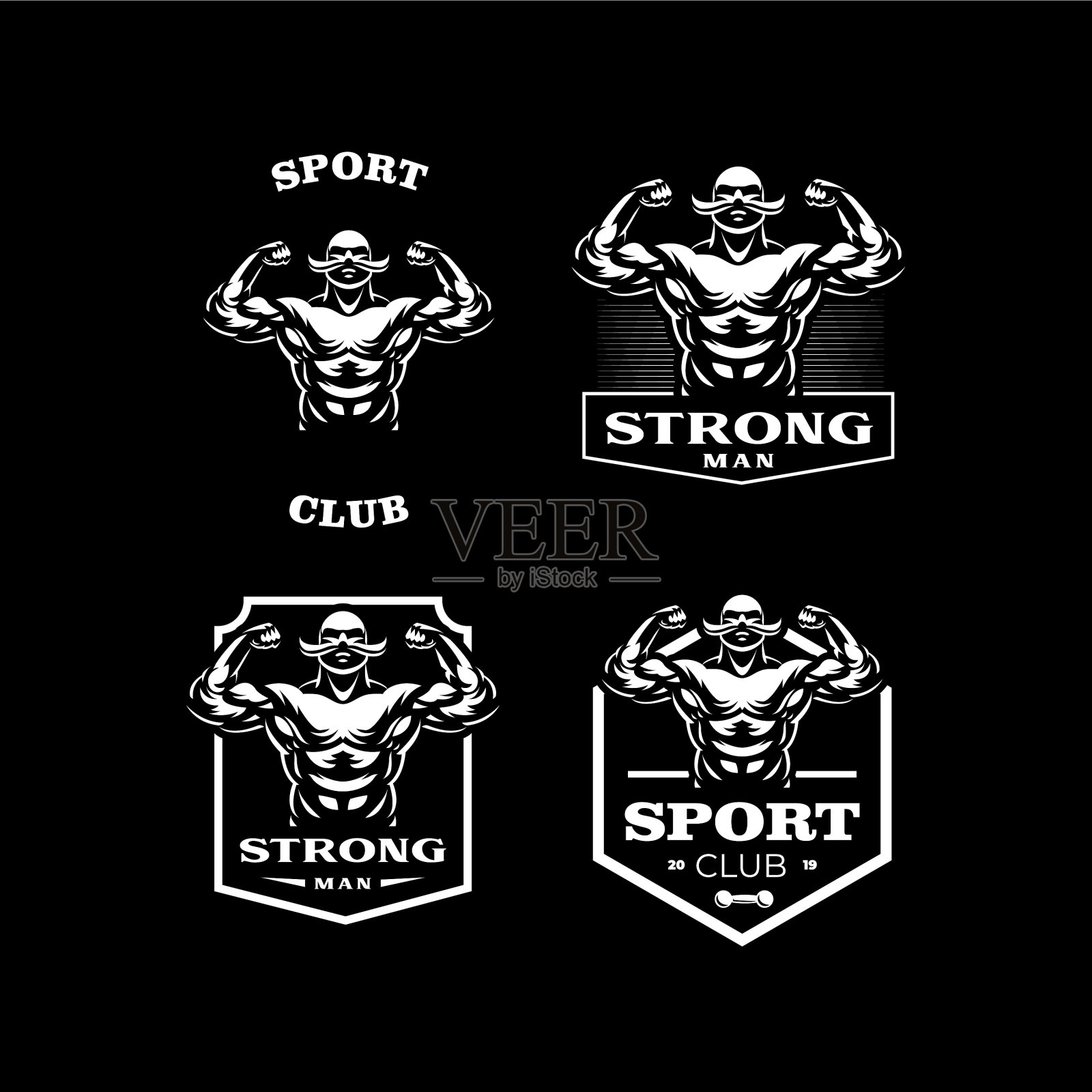 的强壮的男人插画图片素材