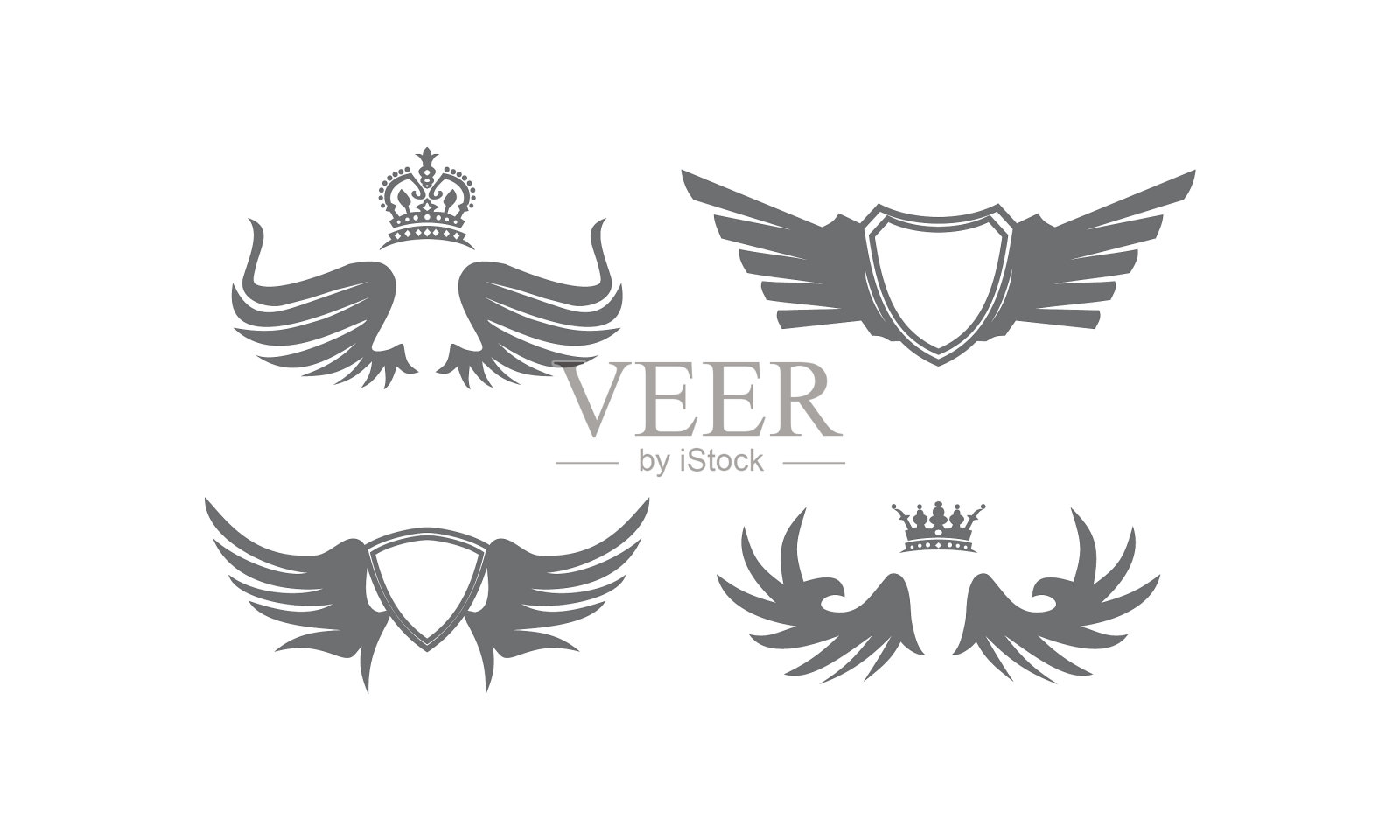 翼盾皇冠系列插画图片素材