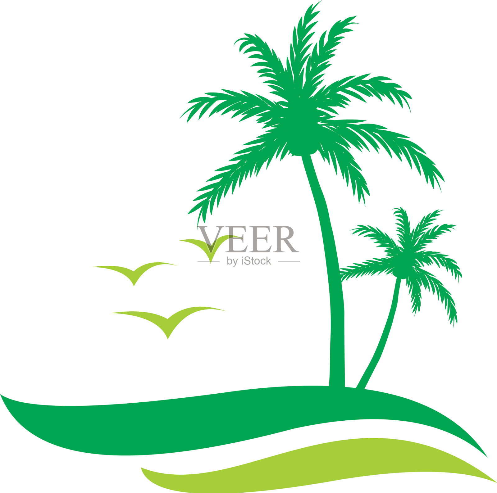 棕榈树的标志设计元素图片