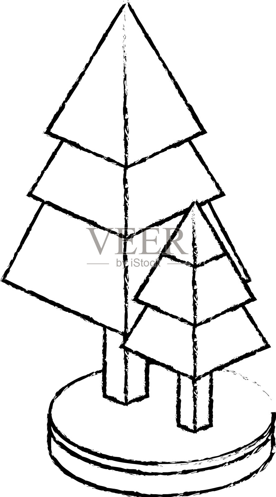 等距松树设计设计元素图片