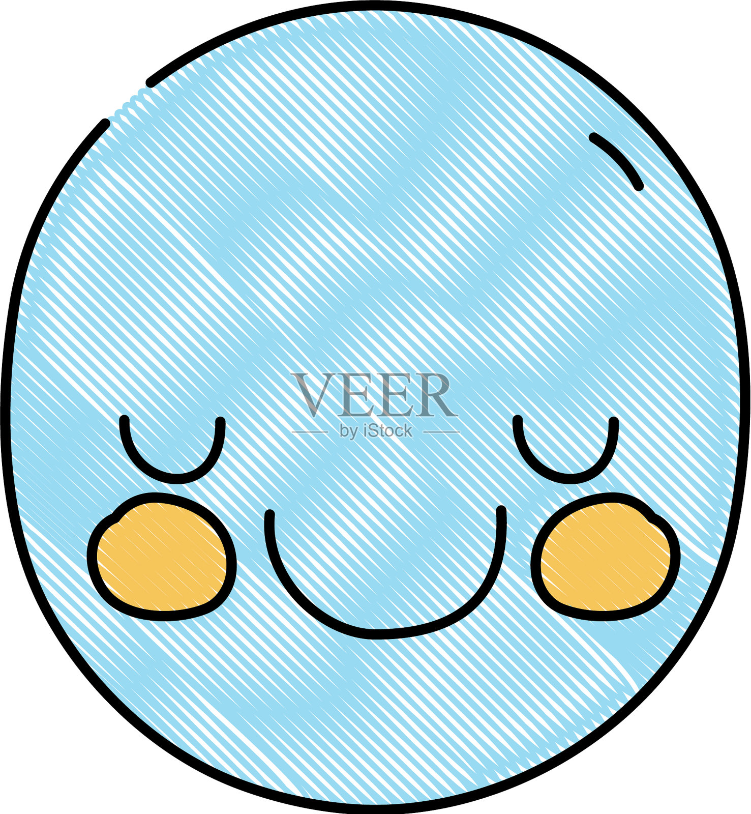 磨碎卡哇伊可爱的笑脸表情设计元素图片