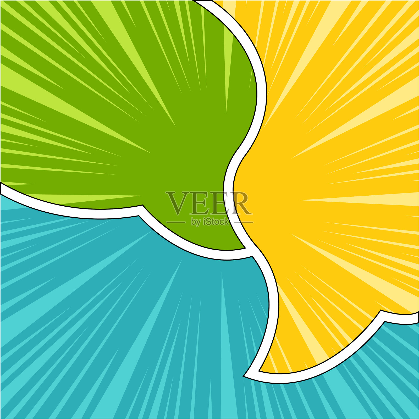 半色调效果的彩色漫画页插画图片素材