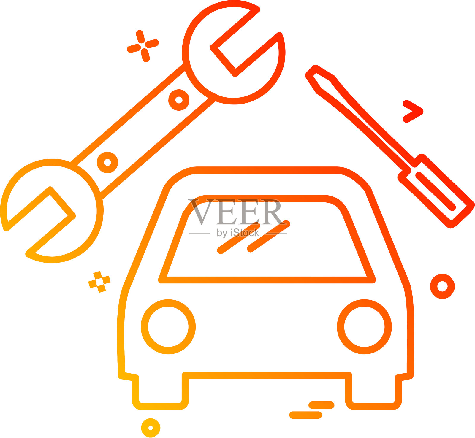 汽车车间图标设计插画图片素材