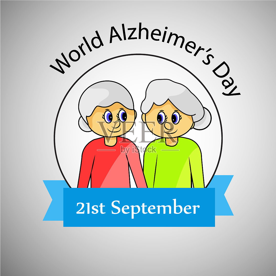 世界老年痴呆症日的背景插画图片素材