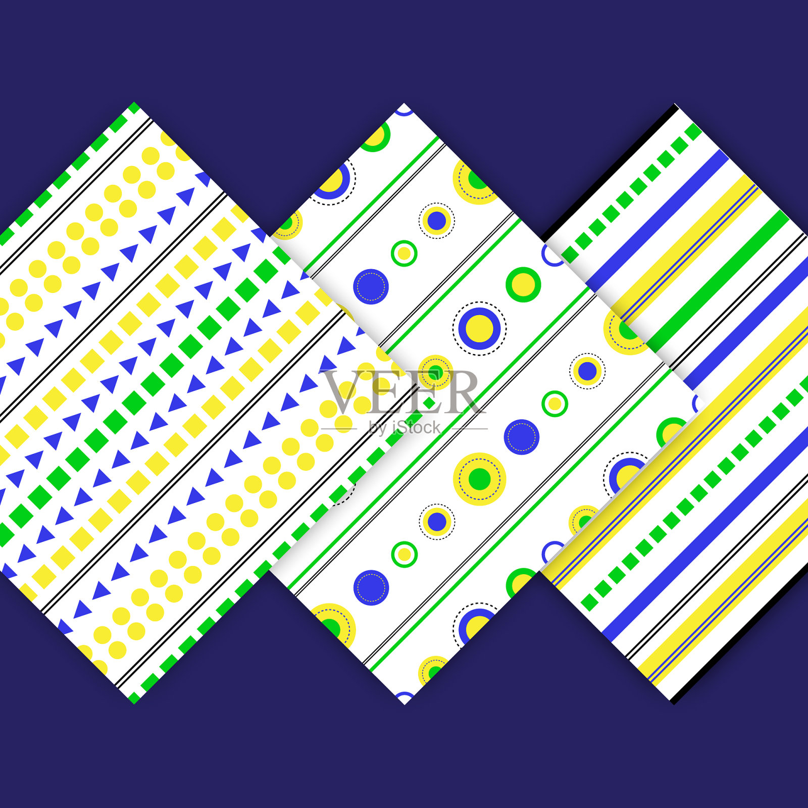彩色背景的高角度视图插画图片素材