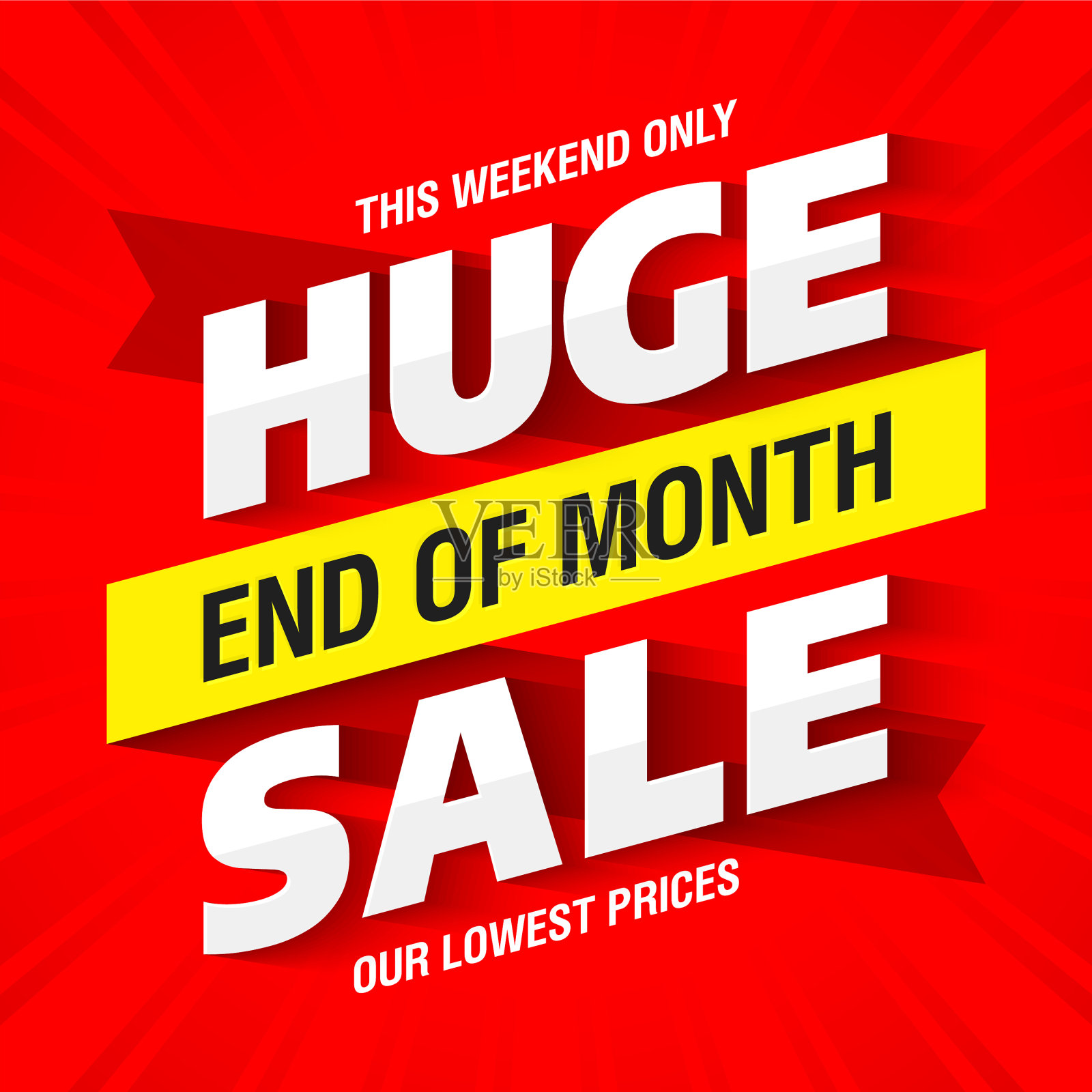 月底巨大的促销横幅模板设计元素图片