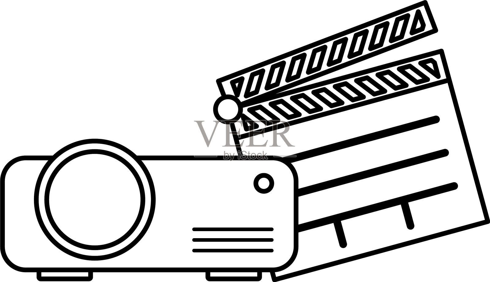 带有视频束的隔板电影院图标素材