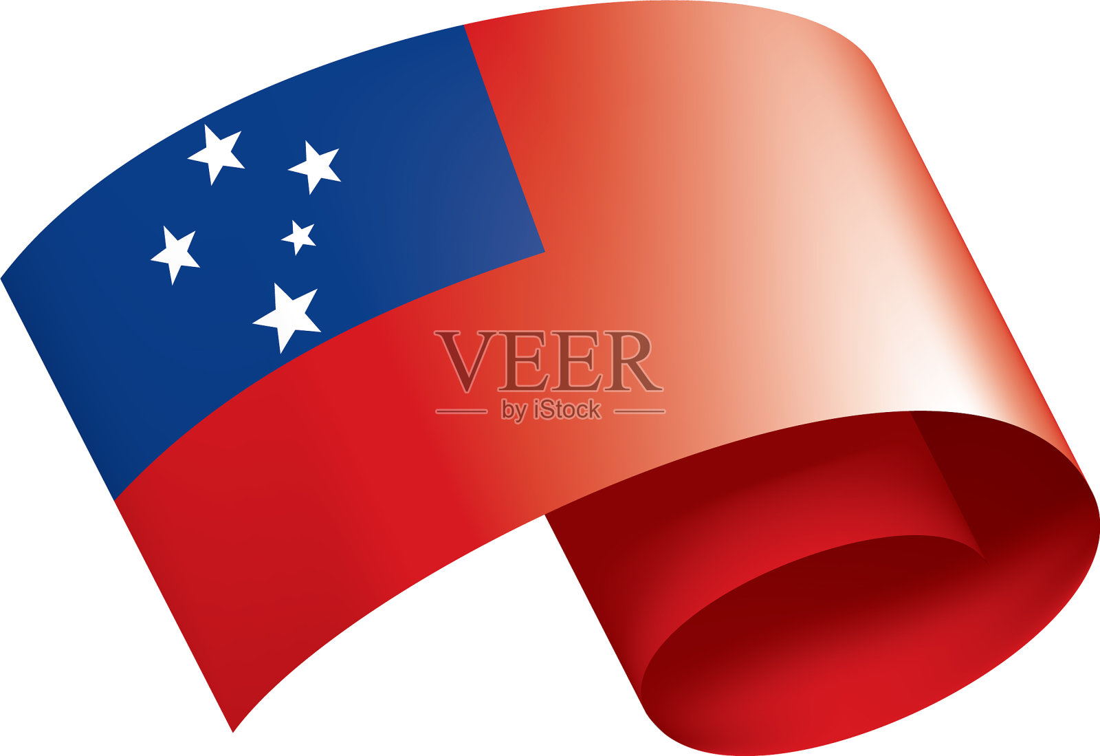 萨摩亚国旗上有白色设计元素图片