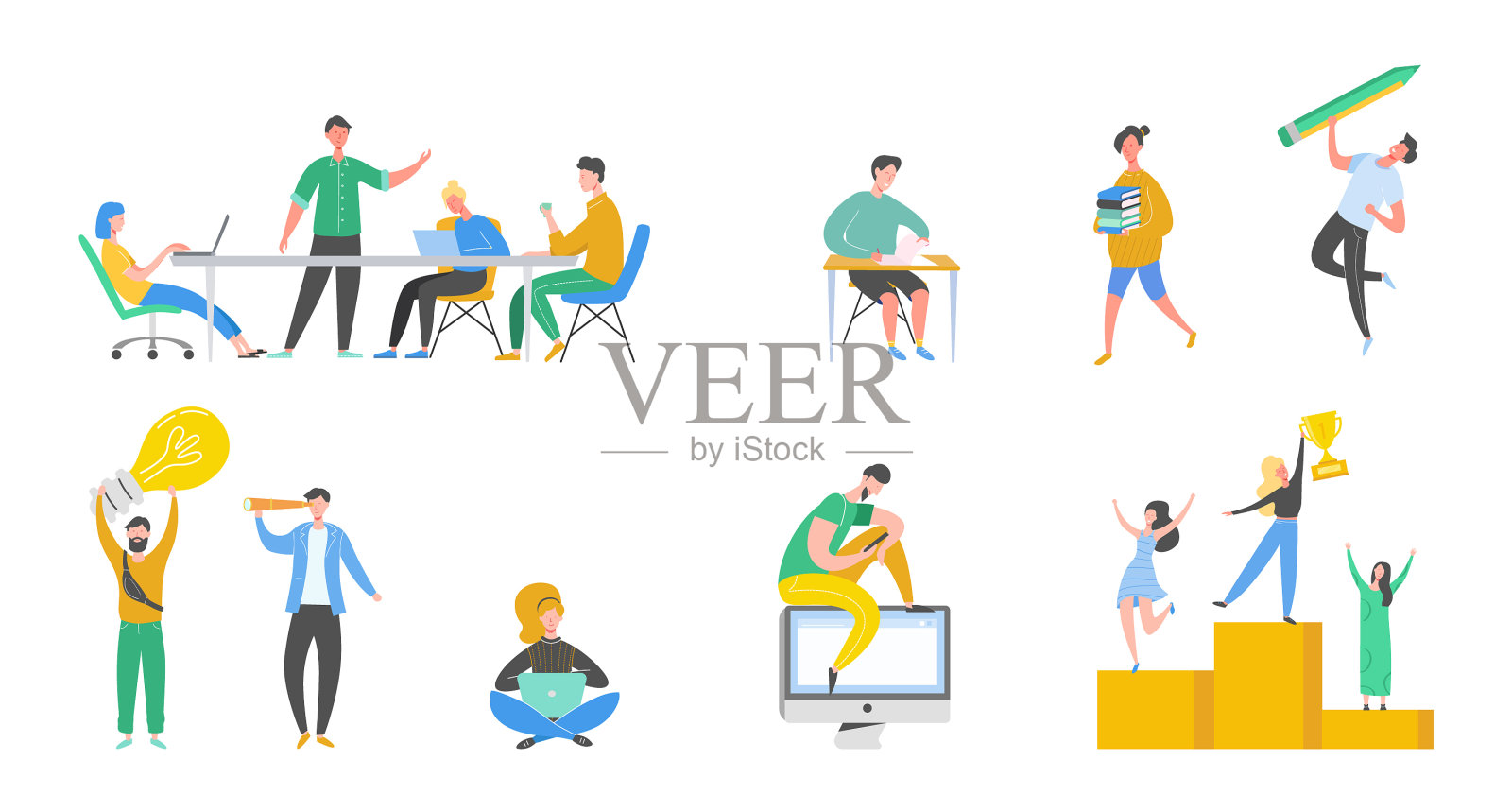 办公商务会议采集场景插画图片素材