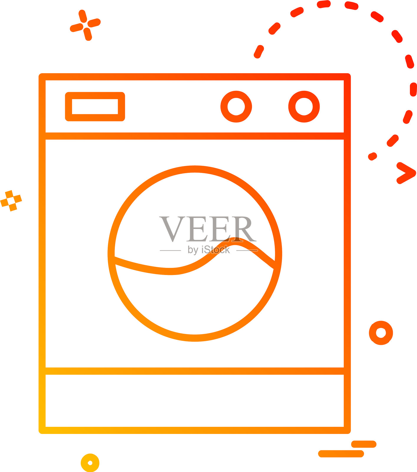 洗衣机图标设计插画图片素材