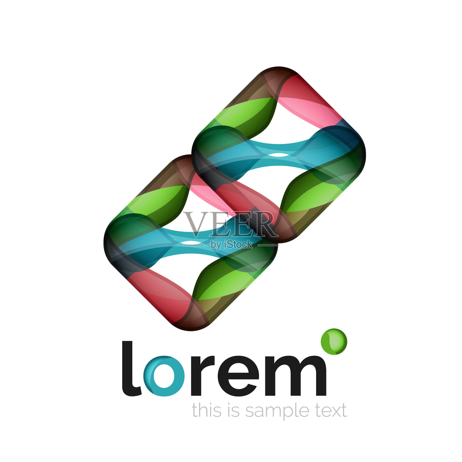 抽象的几何标志创建与重叠设计元素图片