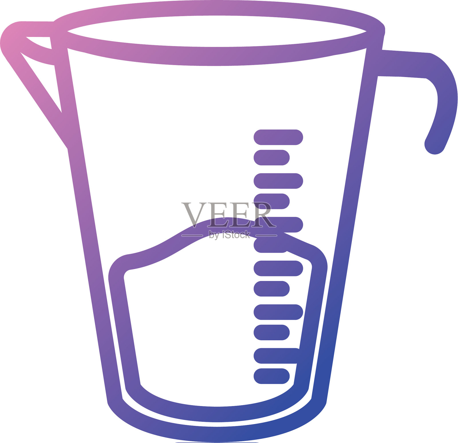 线缸测量厨具对象插画图片素材