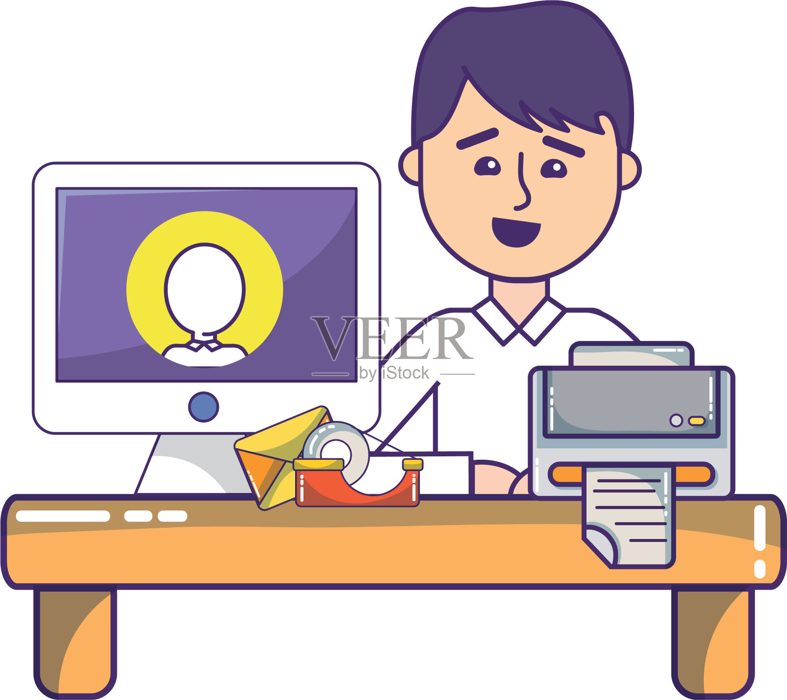 商人和办公室设计元素图片