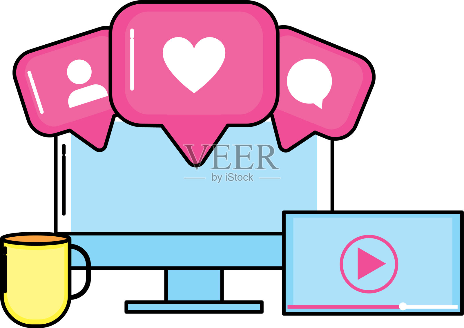 社交网络技术设计元素图片