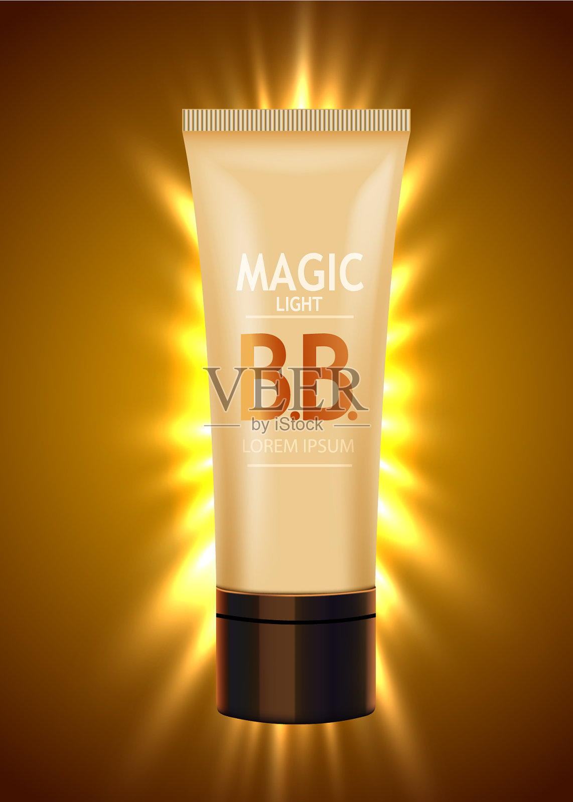 豪华的皮肤爽肤bb霜或去皮磨砂膏插画图片素材