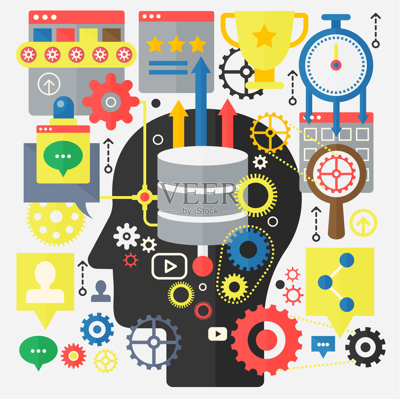 Seo优化网站开发与云化插画图片素材