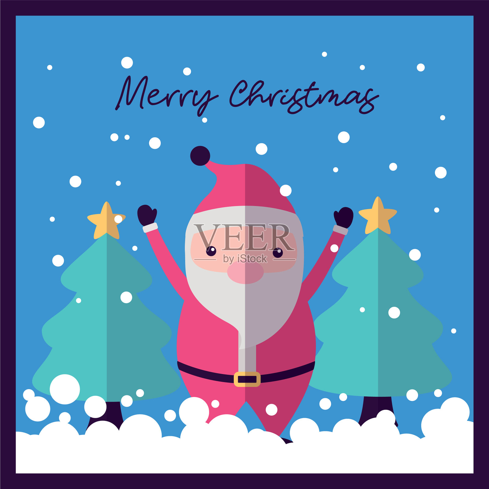 圣诞快乐卡插画图片素材