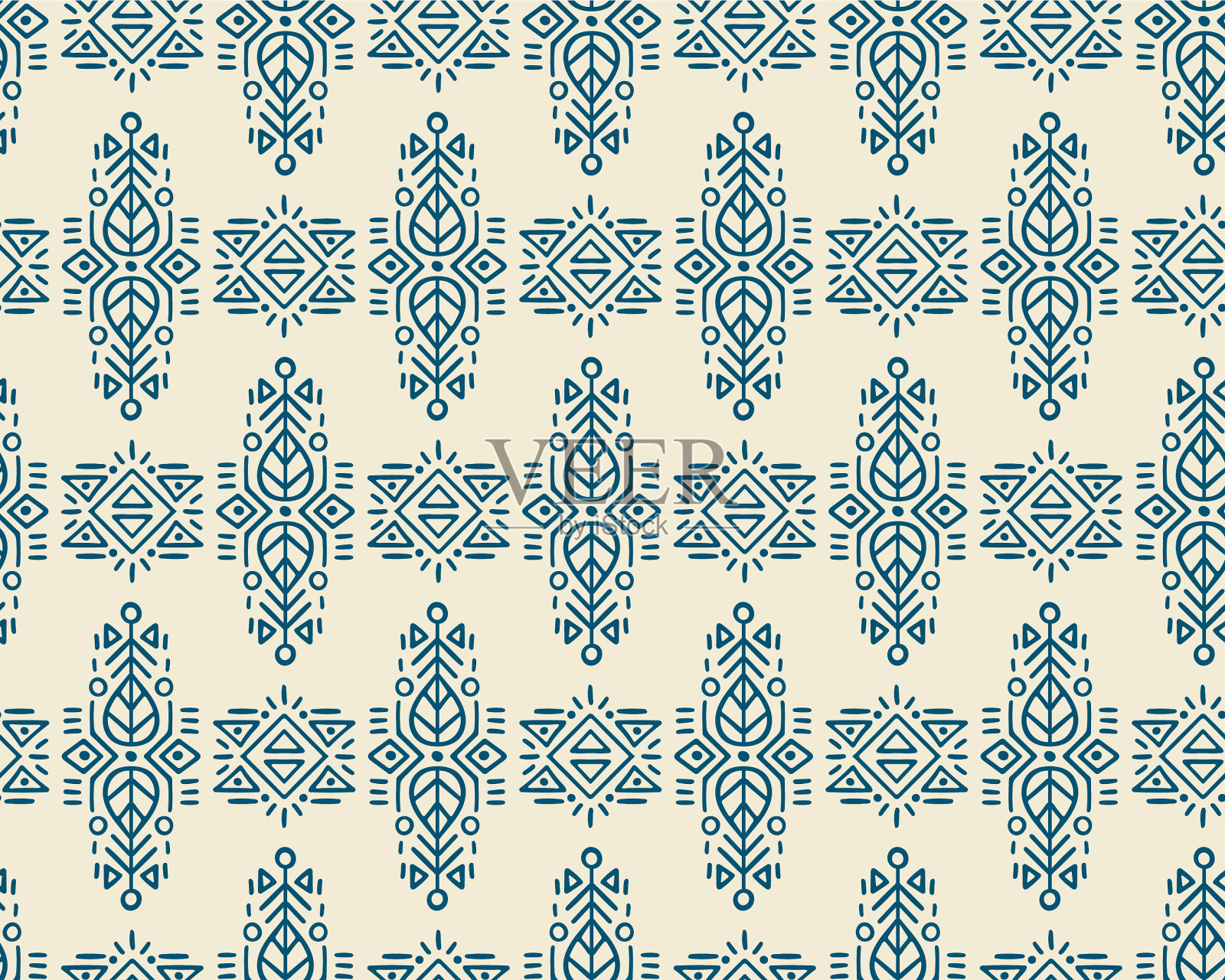 民族风格无缝图案插画图片素材