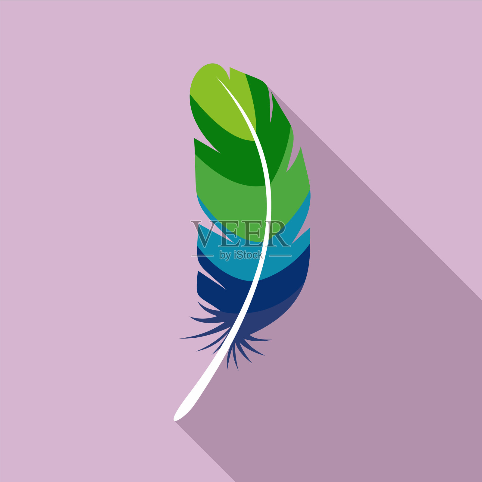 非洲羽毛图标平风格插画图片素材