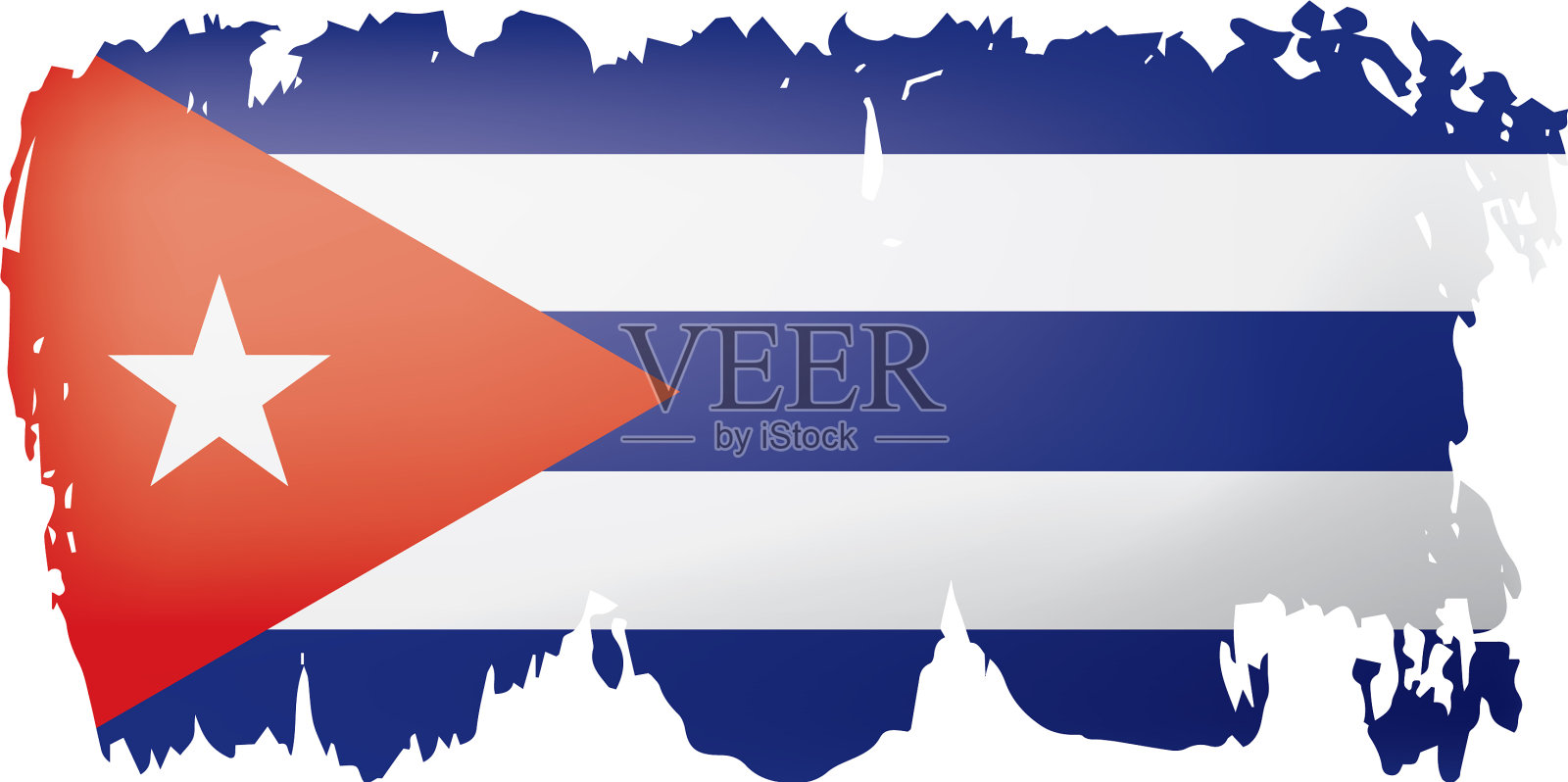 一面白色的古巴国旗设计元素图片