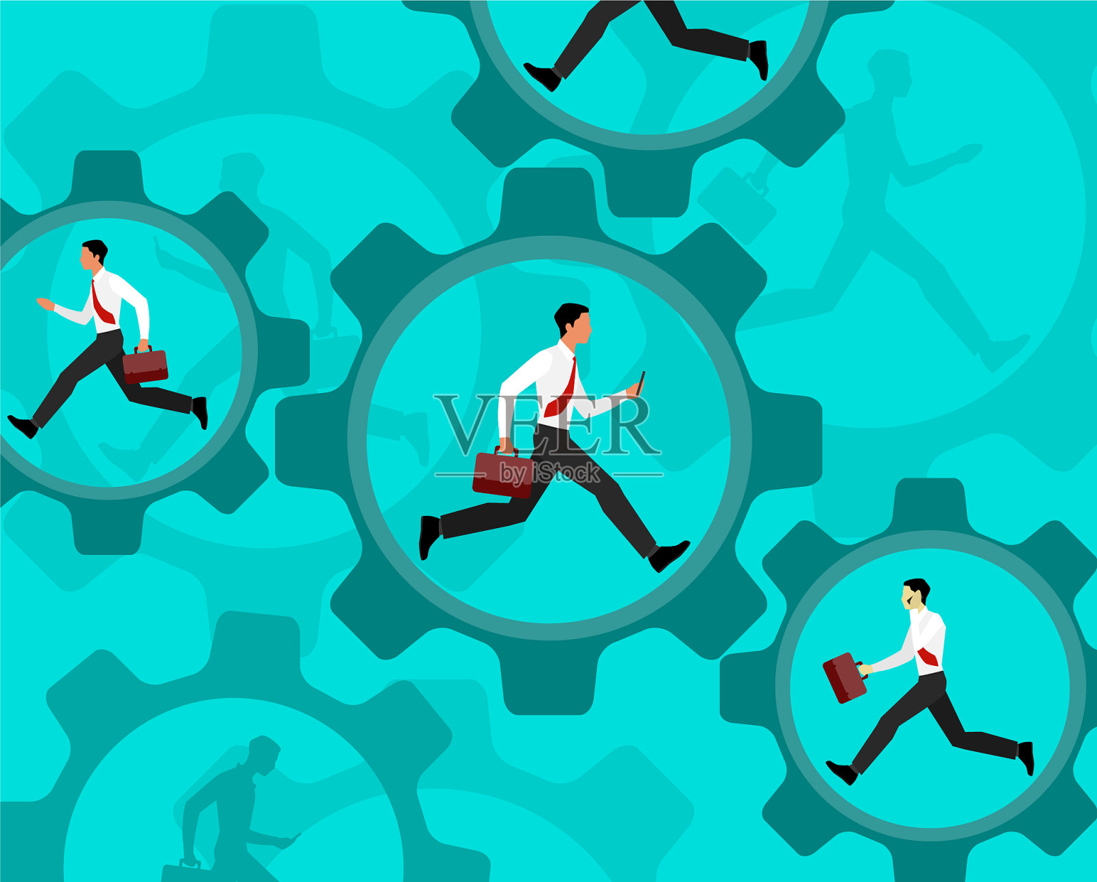 内部运行的商人插画图片素材