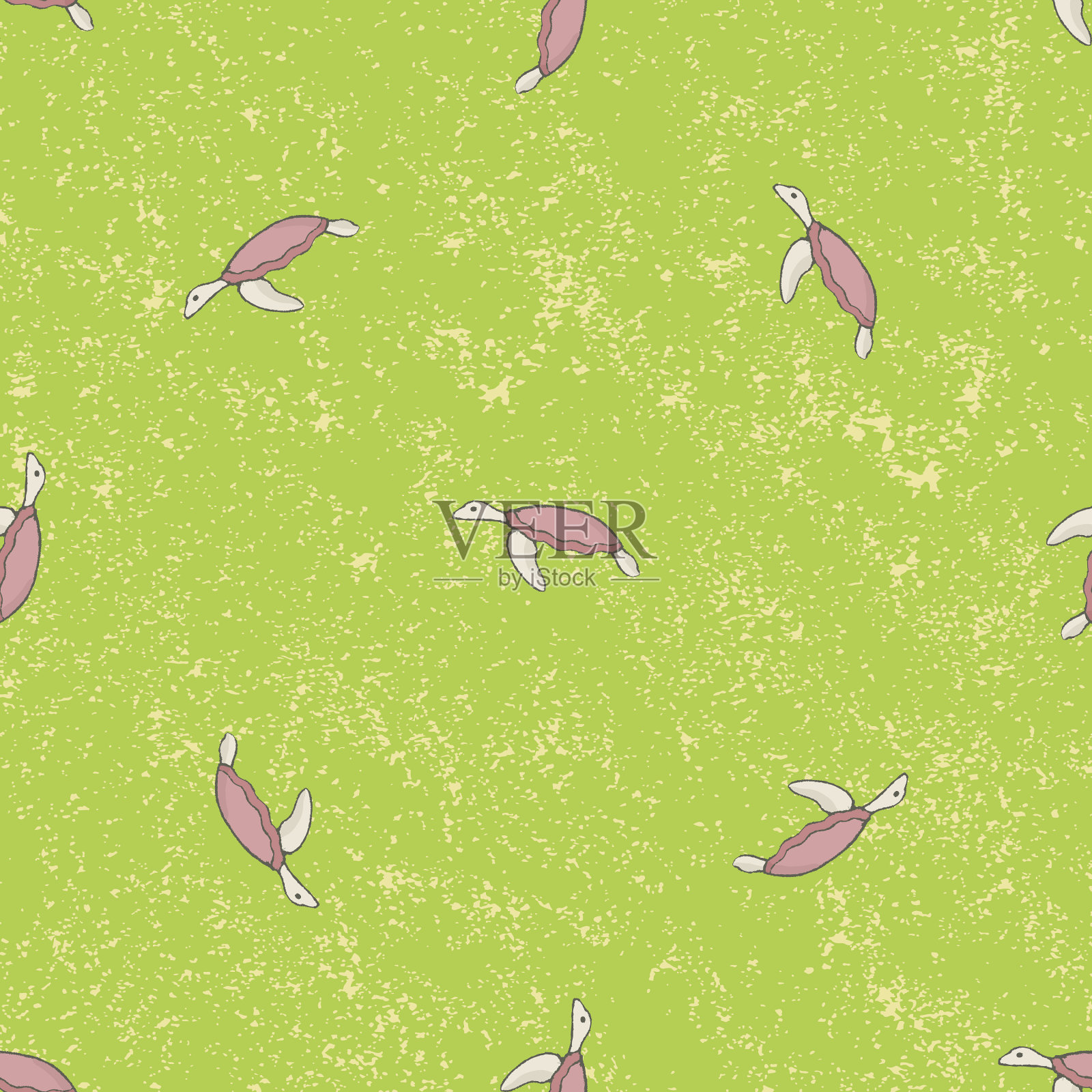 无缝图案海龟背景插画图片素材