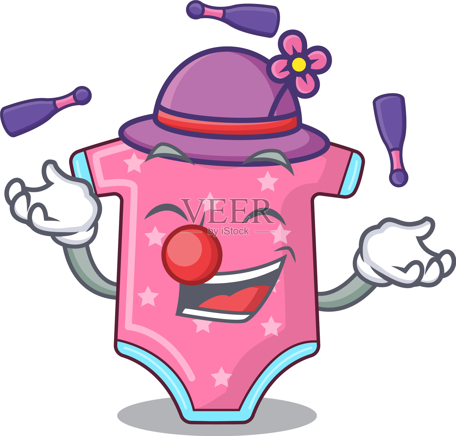 杂耍婴儿羊毛衣服孤立吉祥物设计元素图片