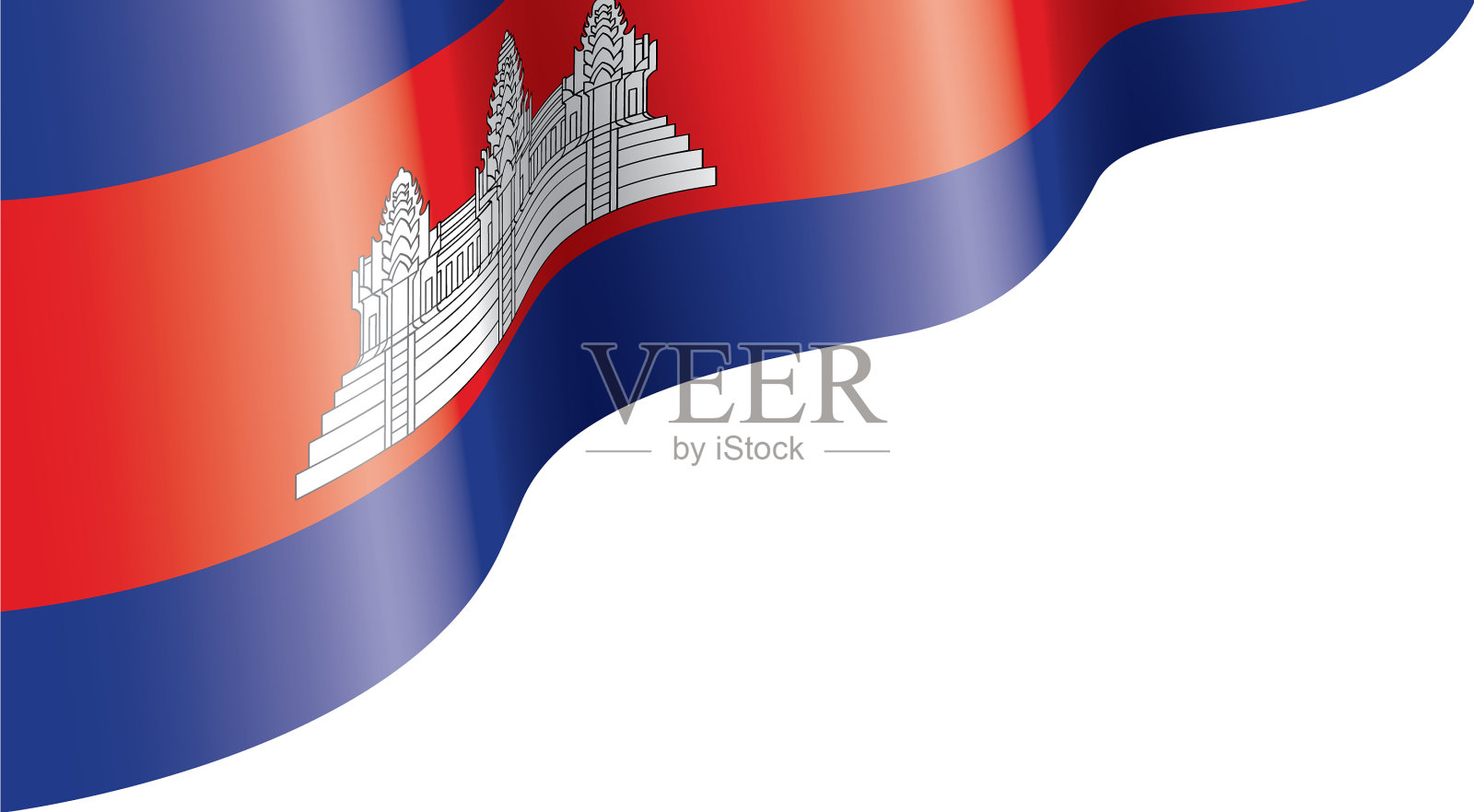 柬埔寨国旗上有白色插画图片素材