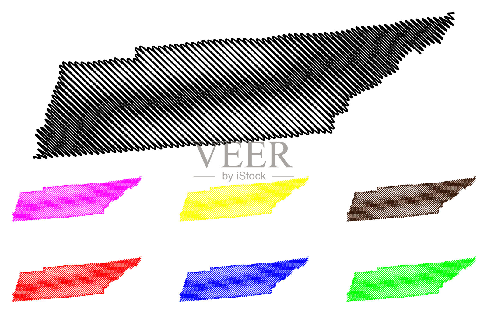 田纳西州的地图插画图片素材