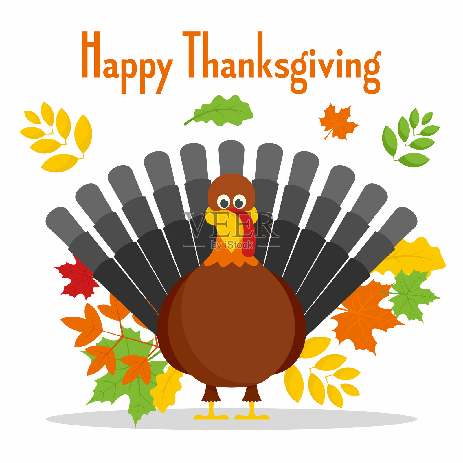 感恩节快乐概念背景扁平风格插画图片素材