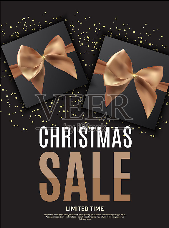 圣诞节和新年销售背景折扣插画图片素材