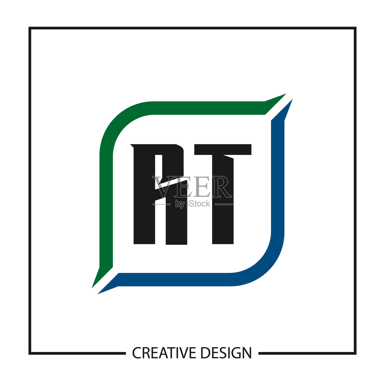 首字母rt标志模板设计插画图片素材