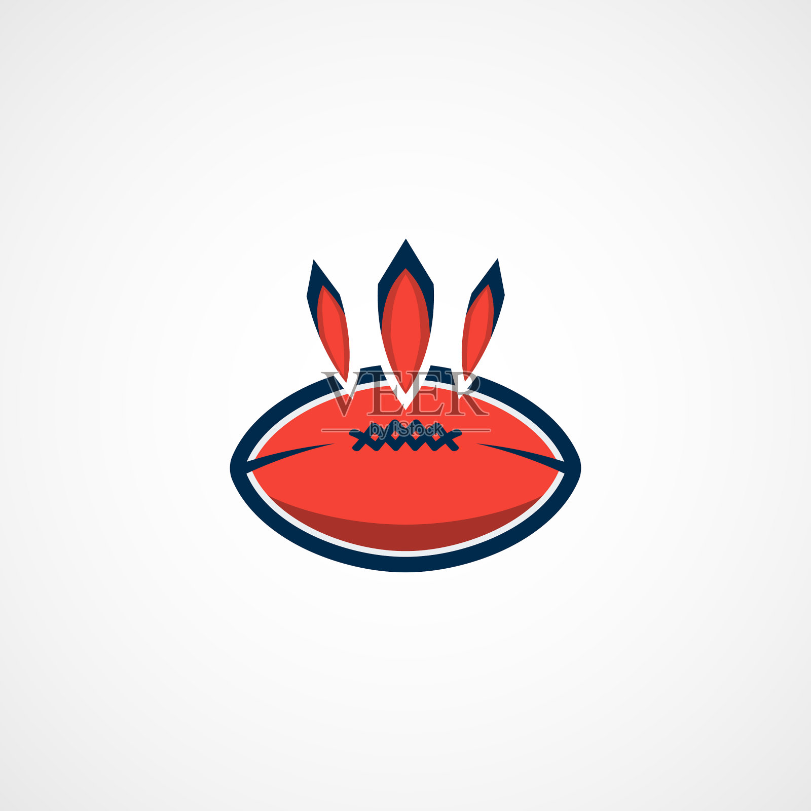 美式足球标志模板大学标志插画图片素材