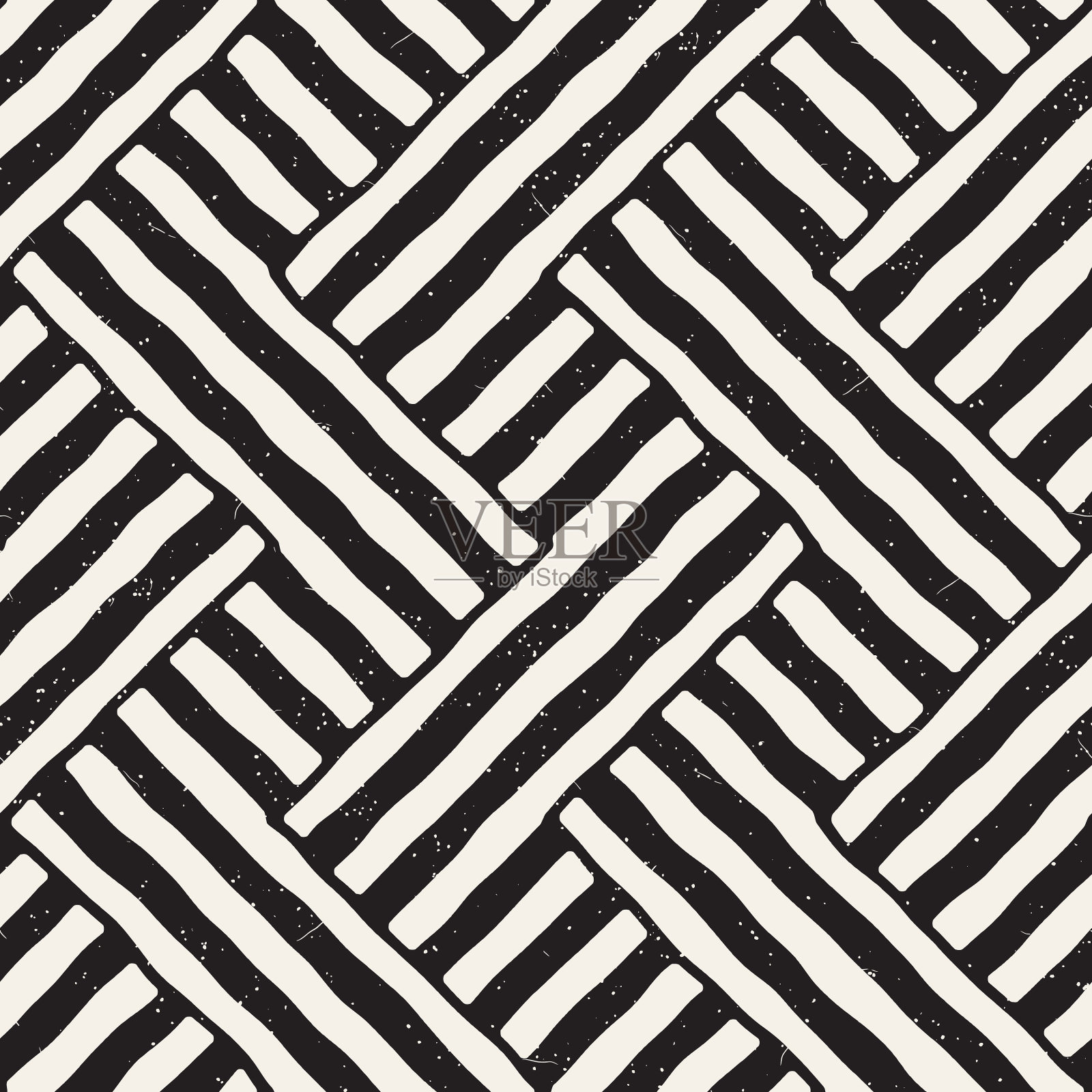 手绘无缝重复图案与线条插画图片素材