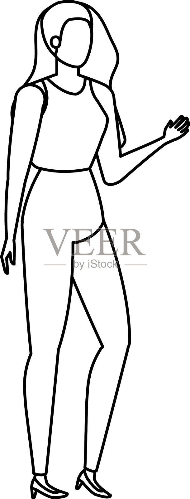 美丽而年轻的女人性格设计元素图片