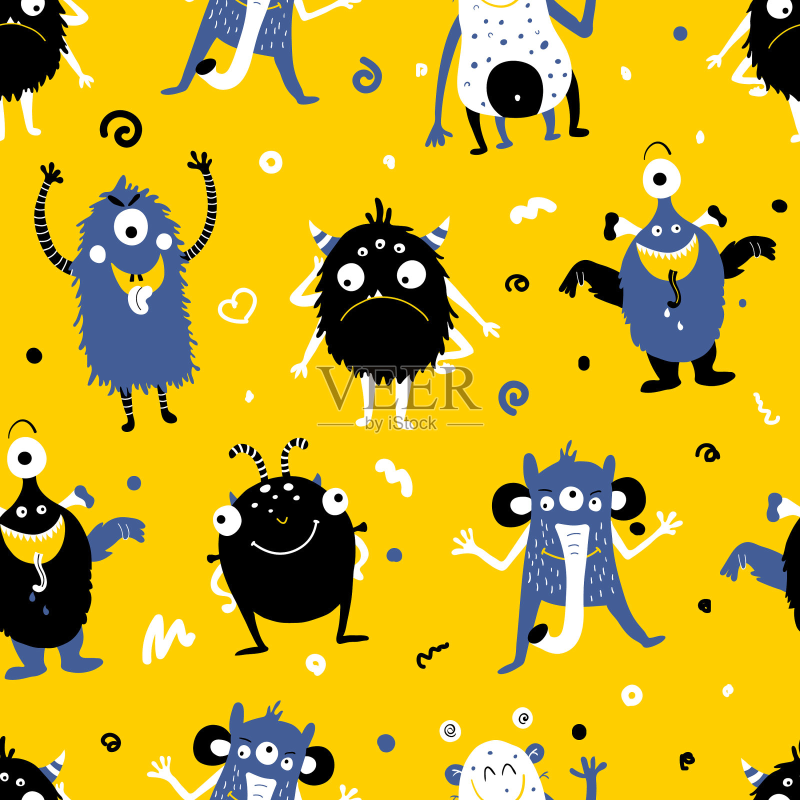 怪物模式插画图片素材