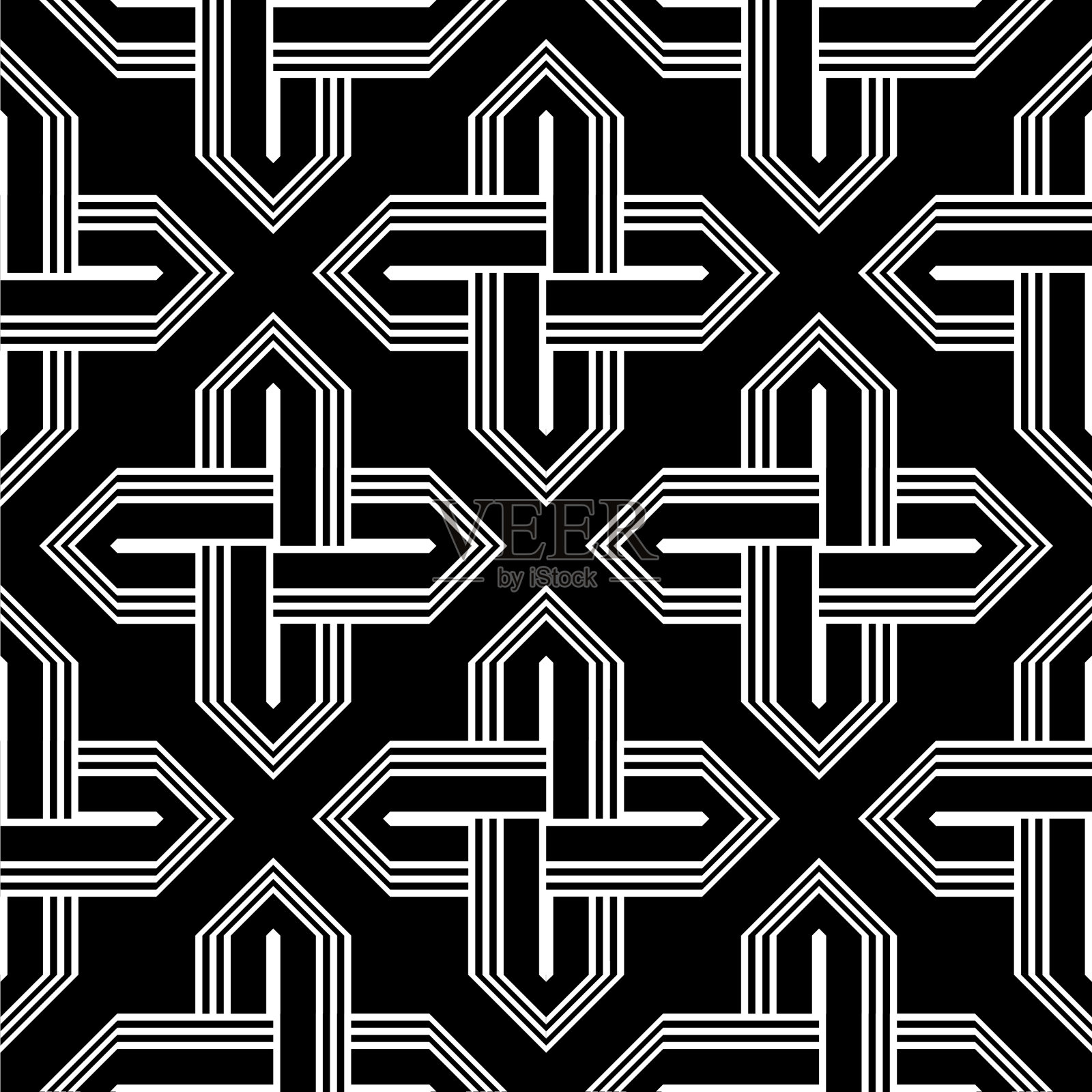 设计无缝单色几何图案插画图片素材