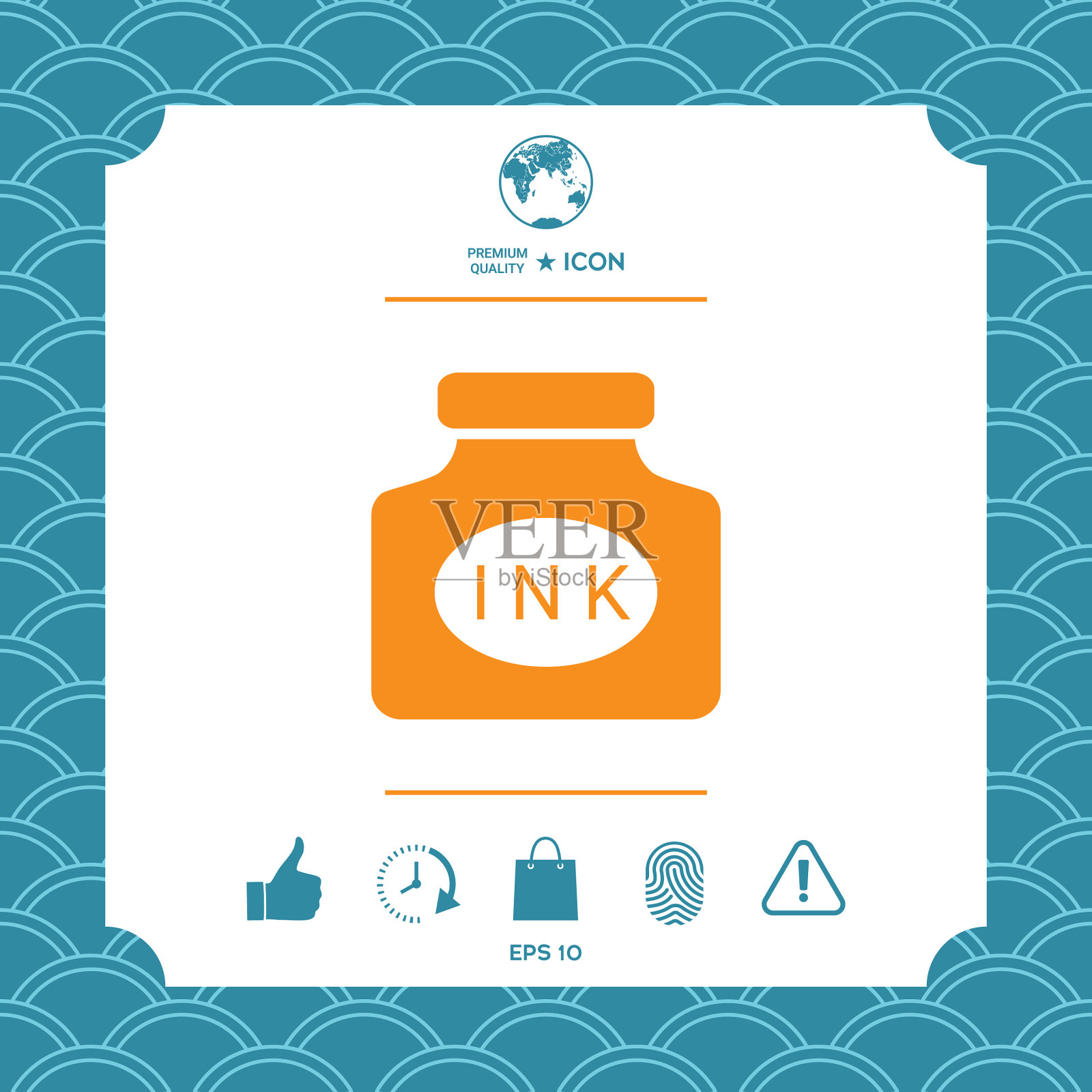 墨水瓶图标插画图片素材