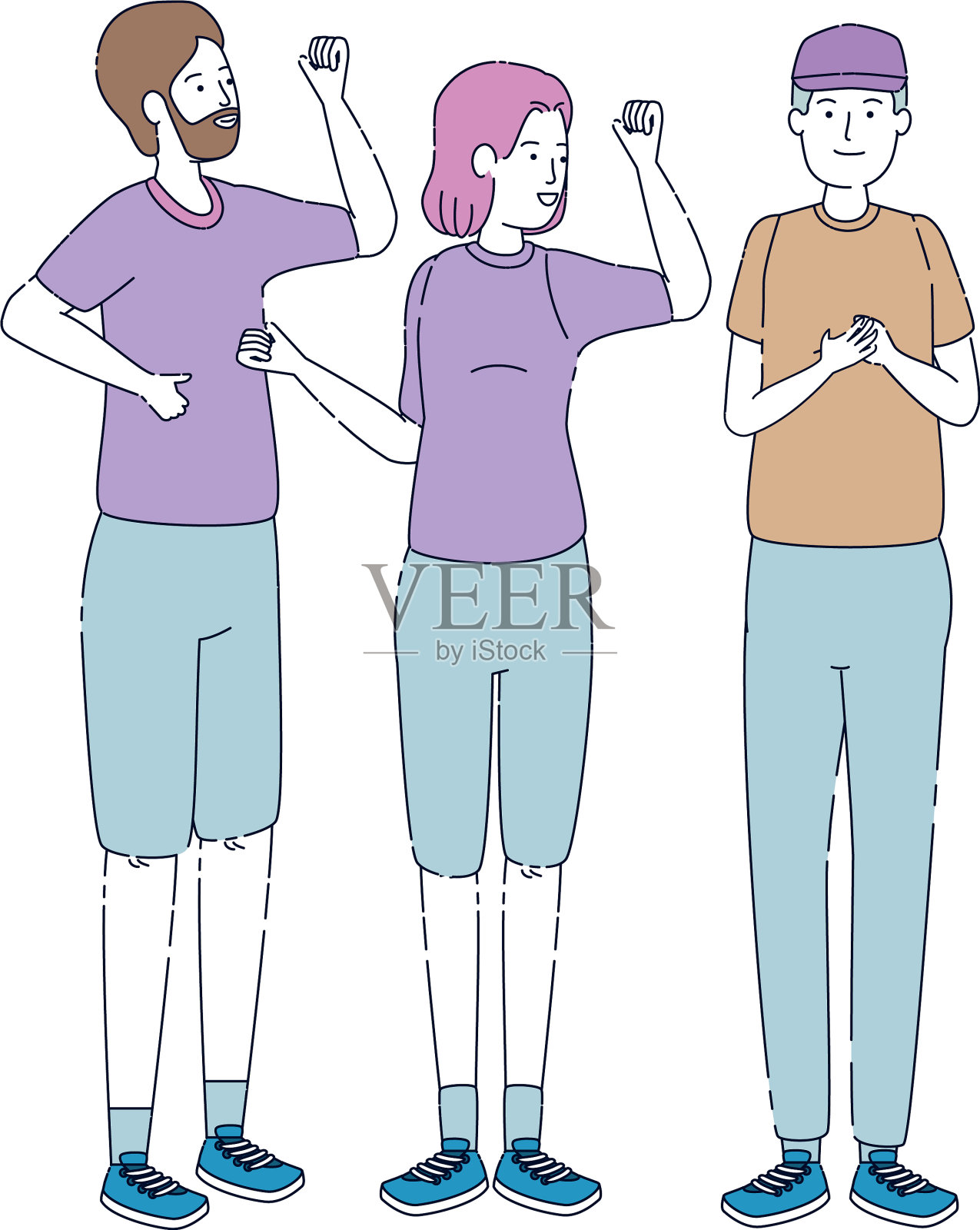 群人头像角色设计元素图片