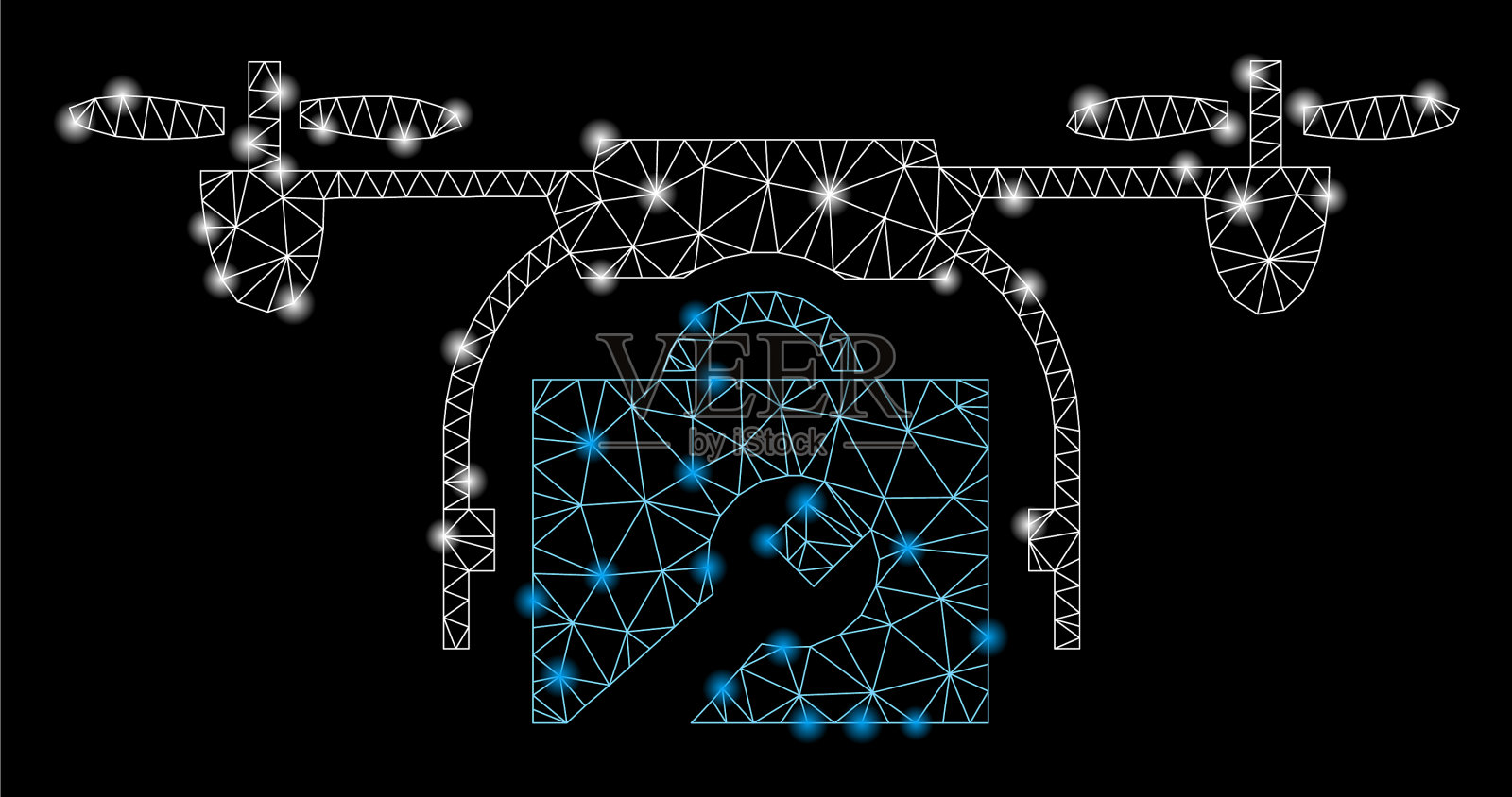 耀斑网体服务无人机耀斑点插画图片素材