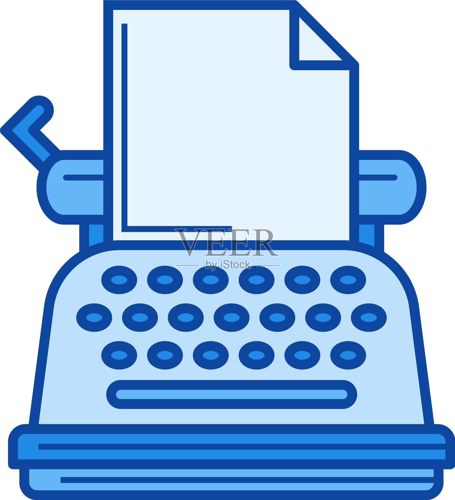 老式打字机线条图标插画图片素材