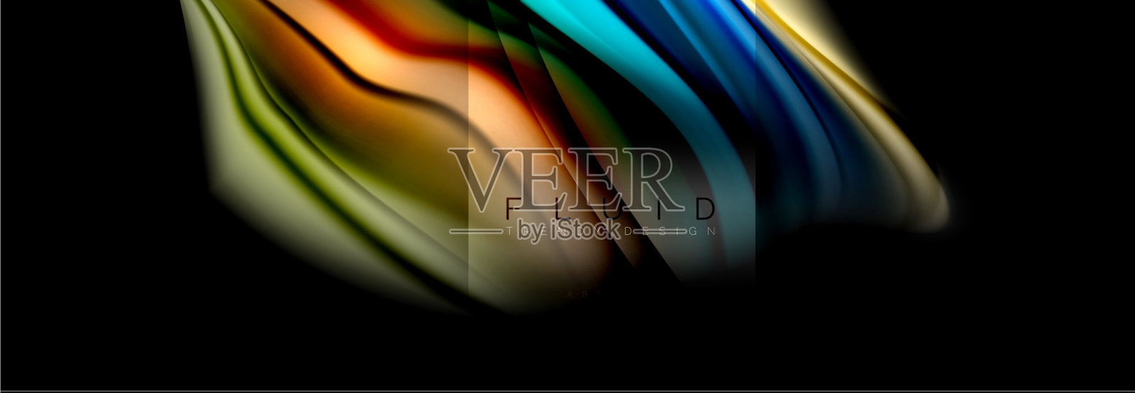 彩虹流体抽象形状液体颜色插画图片素材