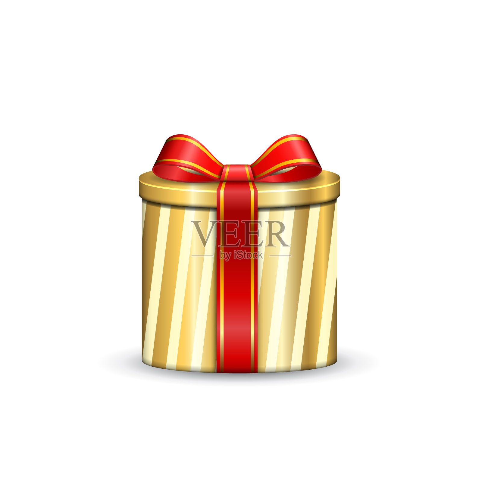 礼盒3d红丝带蝴蝶结孤立白色图标素材